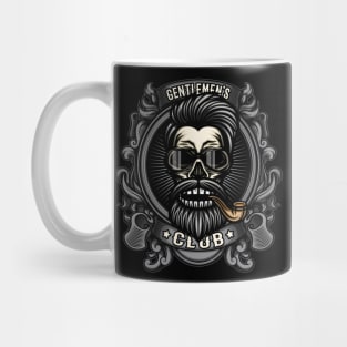 Gentlemens Smoking Club Tobacco Pipe Smoker Skull Mug